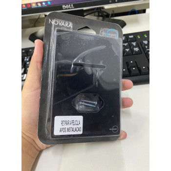 Placa p/ 1 Interruptor + Tomada 4x2 - Novara Glass Preto Brilhante